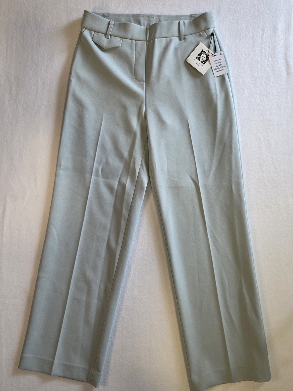 Anne Klein Petite S Soft Aloe Green Straight Leg Dress Pants NWT Quiet Lux